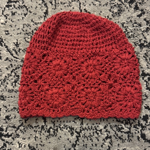 Accessories - Elegant Red Crochet Beanie